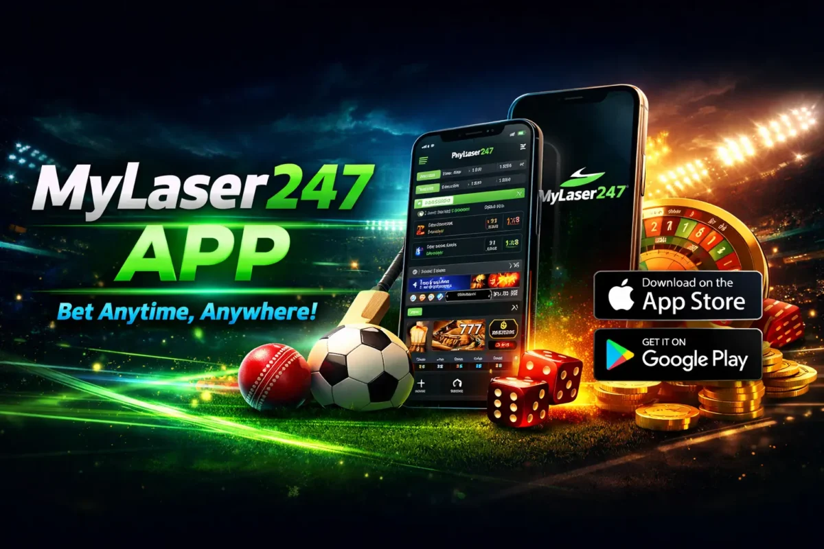 MyLaser247 App mobile betting platform showing sports betting and casino dashboard