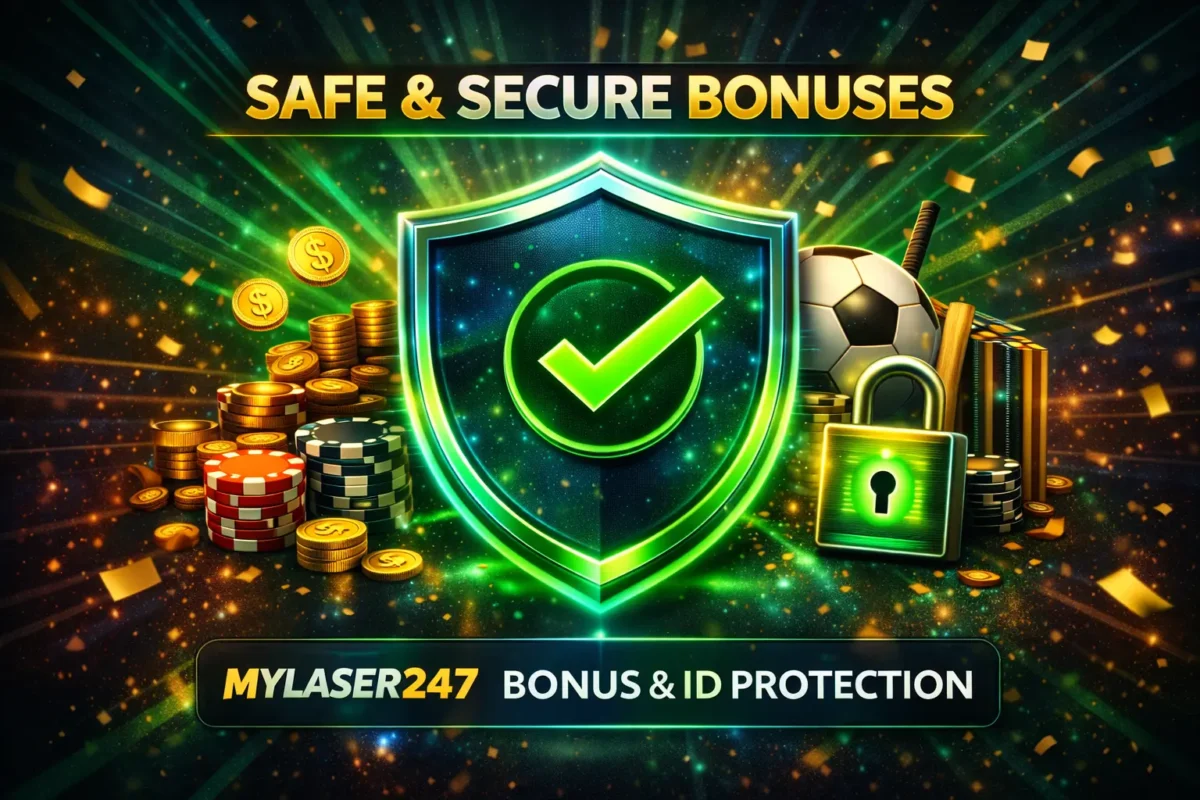 Secure MyLaser247 Bonus protection shield showing encrypted MyLaser247 ID reward system