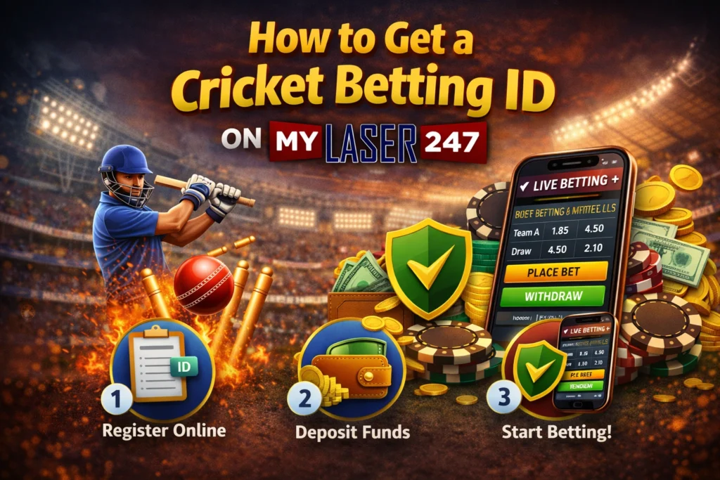 How to get Cricket Betting ID on MyLaser247 with steps like register account deposit funds and start betting online